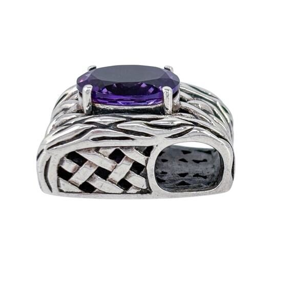 Vintage Sterling Silver 925 Effy Lagoon Purple Amethyst Pendant - Picture 7 of 10